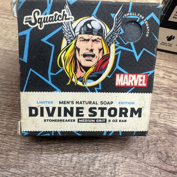 Lot Of 6 Dr Squatch Mens Soap Marvel Thor Divine Storm, Iron Man Stark Cleanse - Picture 7 of 15